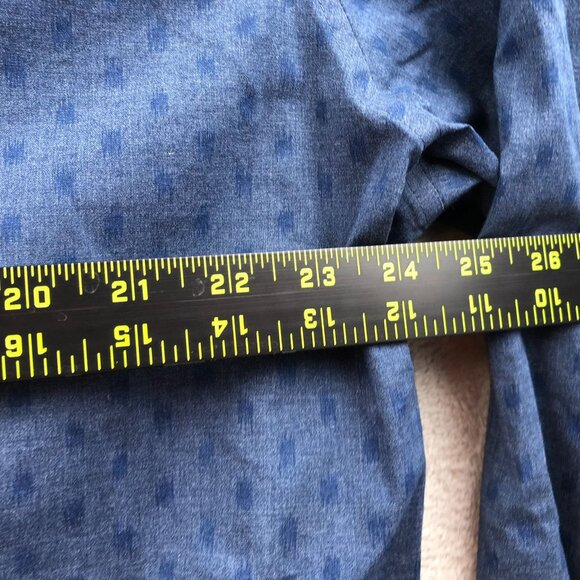 J. Ferrar Mens Dress Shirt Size XXL 18-18.5 Neck Long Sleeve Button Up Blue - Picture 5 of 10